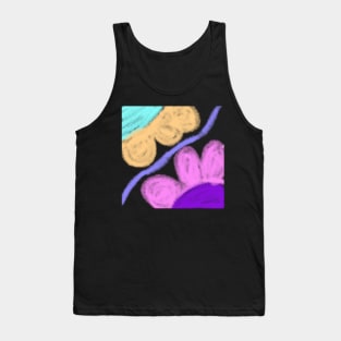 Pink purple blue watercolor floral art Tank Top